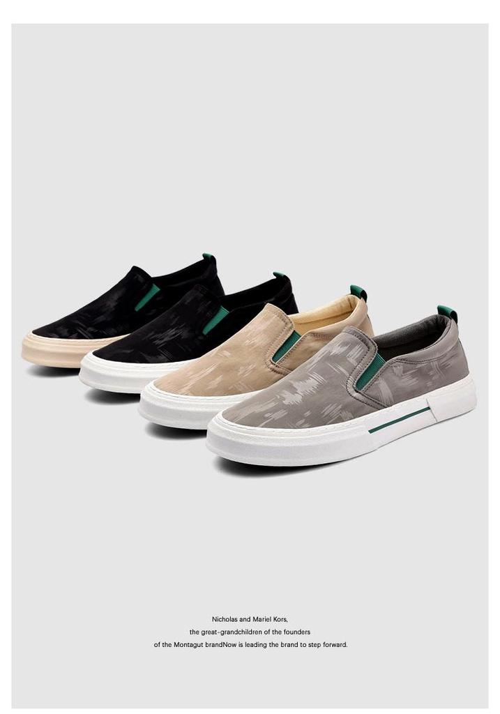Men's Fashionable Slip-on Canvas Shoes: Spring Casual Low-top, Breathable, Light Luxury, Versatile.