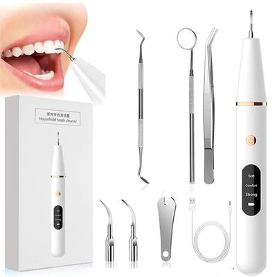 Scaler elettrico sonico per tartaro dentale, rimozione del tartaro orale, rimozione delle macchie di placca, sbiancamento dei denti portatile con LED