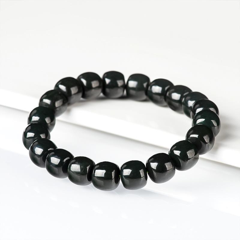 Authentic Hotan Jade Beaded Bracelet – Stylish Unisex Gemstone Jewelry