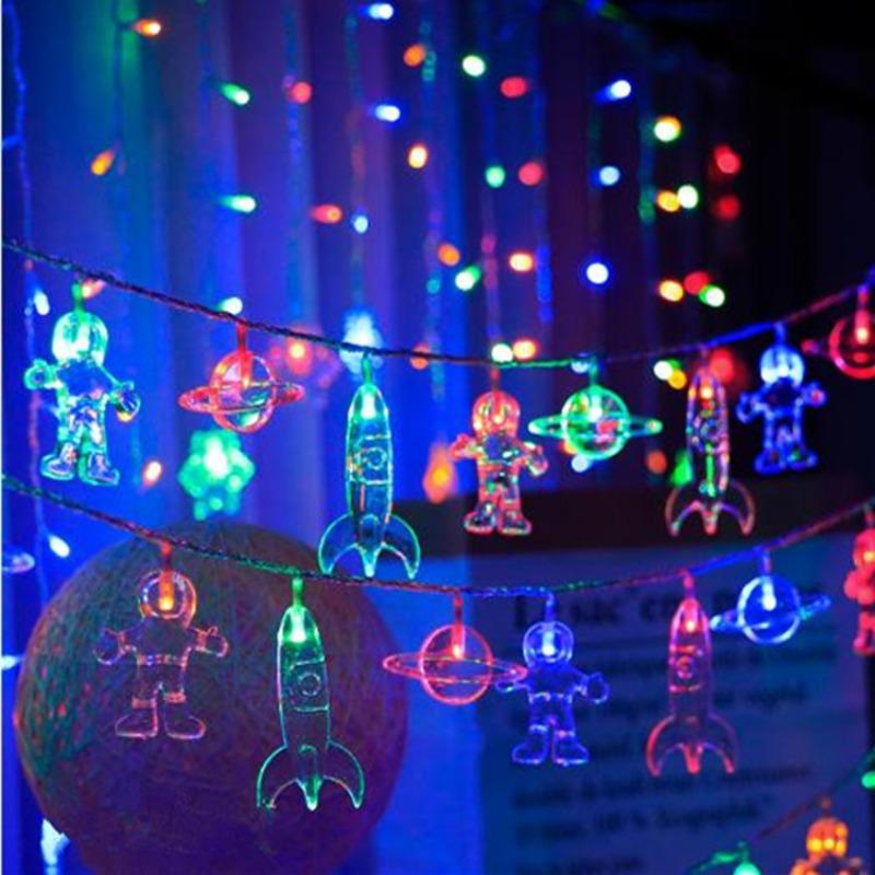 1PC 3M Led Astronaut Astronaut Lantern String Planet Burst Ball Universe Children's Toy Room Decorative Light
