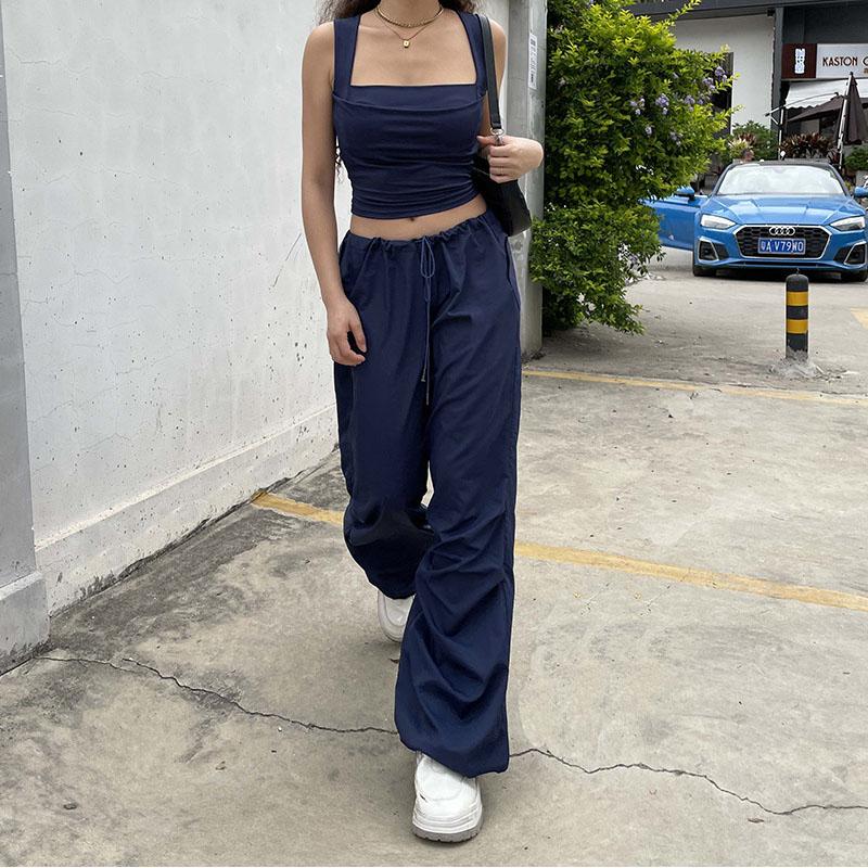 Tancuri pliabile pentru femei Solid Elegant Subțire Sexy Harajuku Minimalist High Street Y2k Haine Crop Tops Design