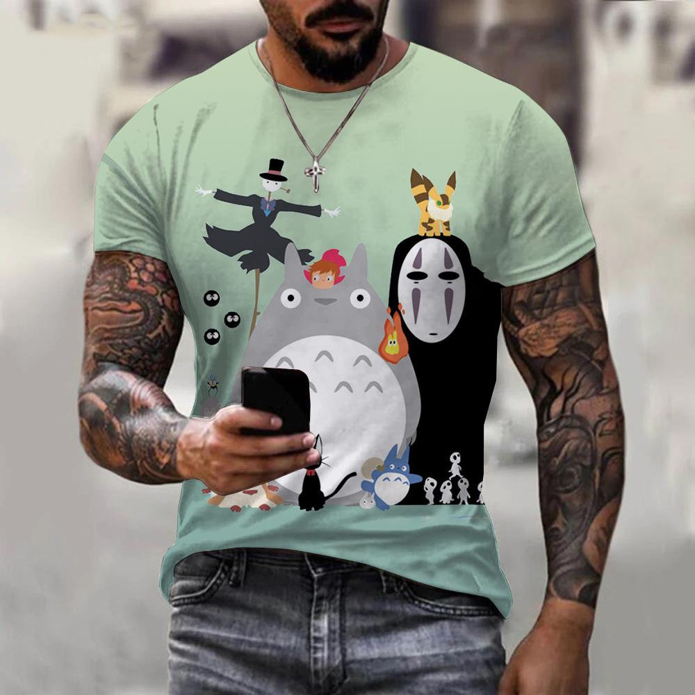 Letní Anime Totoro Tričko s 3D potiskem Muži Ženy Trička Kreslené Trička Oversized Harajuku Streetwear Trička Topy