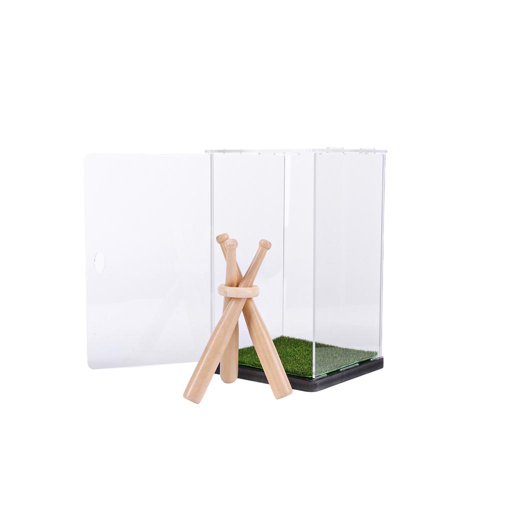 Baseball Box Golf Display Holder with Wood Stand Waterproof Dustproof Souvenir Storage Box Lightweight Baseball Protection