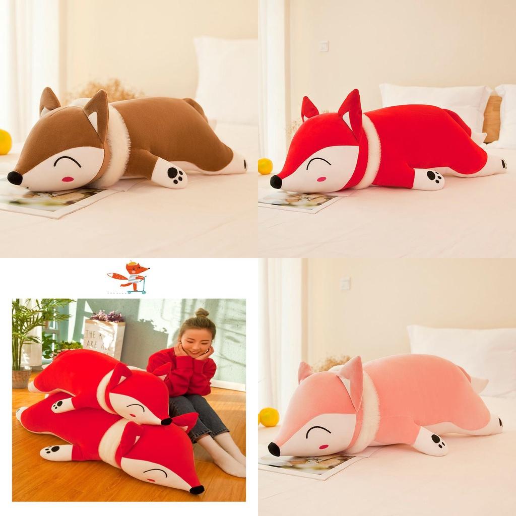 Large Fox Plush Toy Soft Stuffed Animal Pillow Creative Gift For Girls Birthday Present 35cm 50cm 60cm 70cm 90cm 1.2m