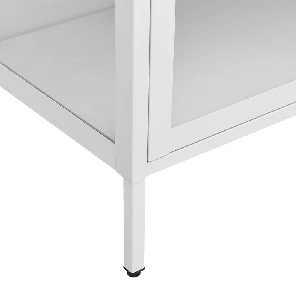 Vidaxl Witryna, Biała, 90X40X180 Cm, Stal I Hartowane Szkło