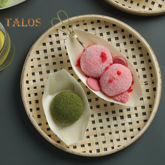 50 Pcs Wooden Snack Tray Eco-Friendly Disposable Boat Shaped Appetizer Plates Non-Toxic Serving Trays for Parties Weddings Family Gatherings