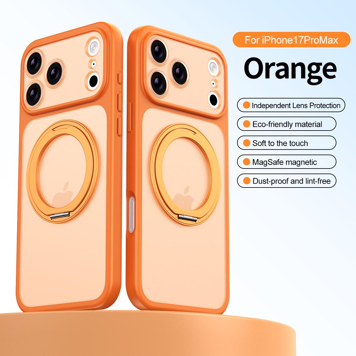 

Apple 17 Promax Case: AI Touch Buttons, 16 Pro 360° Rotating Stand, 15 Protective, 14 Cover 17 Pro помаранчевий