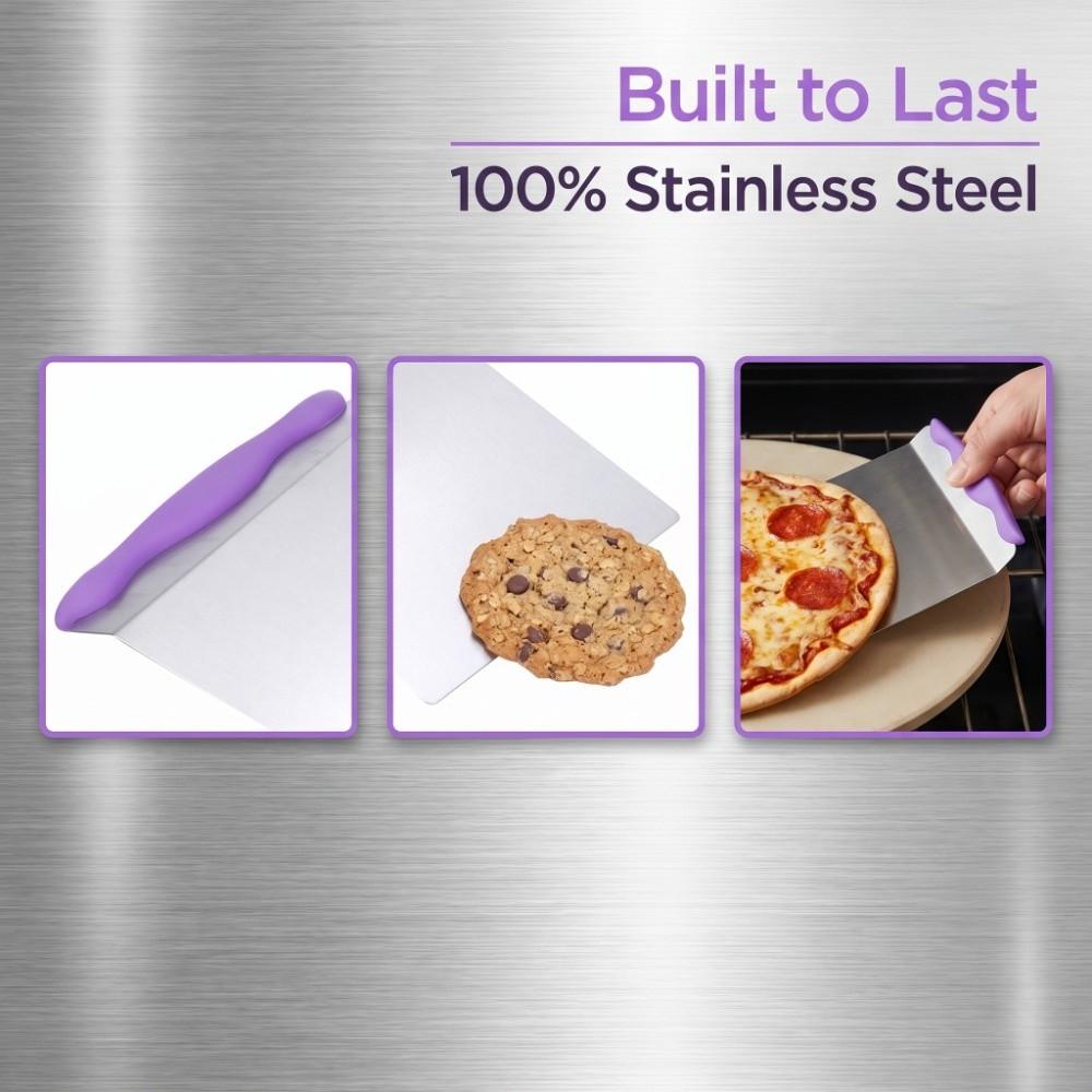 Stainless Steel Cake Transfer Tray Food-Grade Remover Pizza Transfer Tray Rectangle Handle Moving Plate Bakery Catering