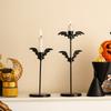 Iron Bat Candle Holders Halloween Decors Gothic Homes Accent Centerpieces Taper Candlestick Stand For Horror Parties