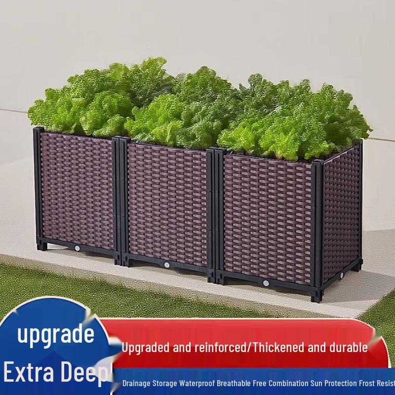 Multi-layer Space-saving Rectangular Planter Box for Indoor/Outdoor Vegetable Gardening