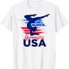 Usa Flag Gymnastics Support T Shirt