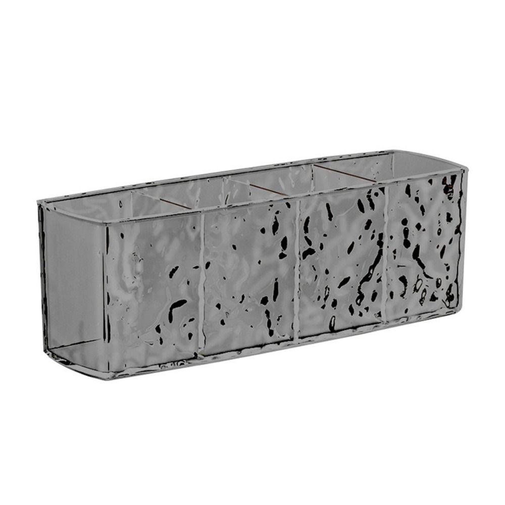 

Acrylic Makeup Brush Holder Large Capacity Lipstick Eyebrow Pencil Organizer for Home Office серый