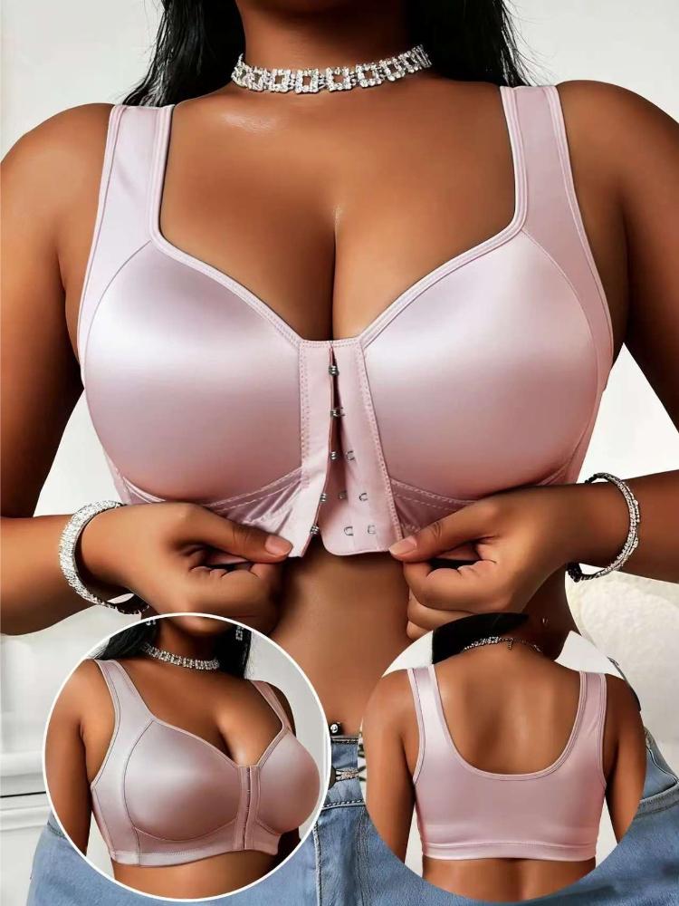Front-fastening Plus Size Bra Push Up Sports Vest Bra Wirefree Underwear 0XL-4XL