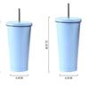 500ml Thermal Mug 304 Stainless Steel Double-Layer Vacuum Insulated Thermos Water Bottle Portable Coffee Cup with Straw