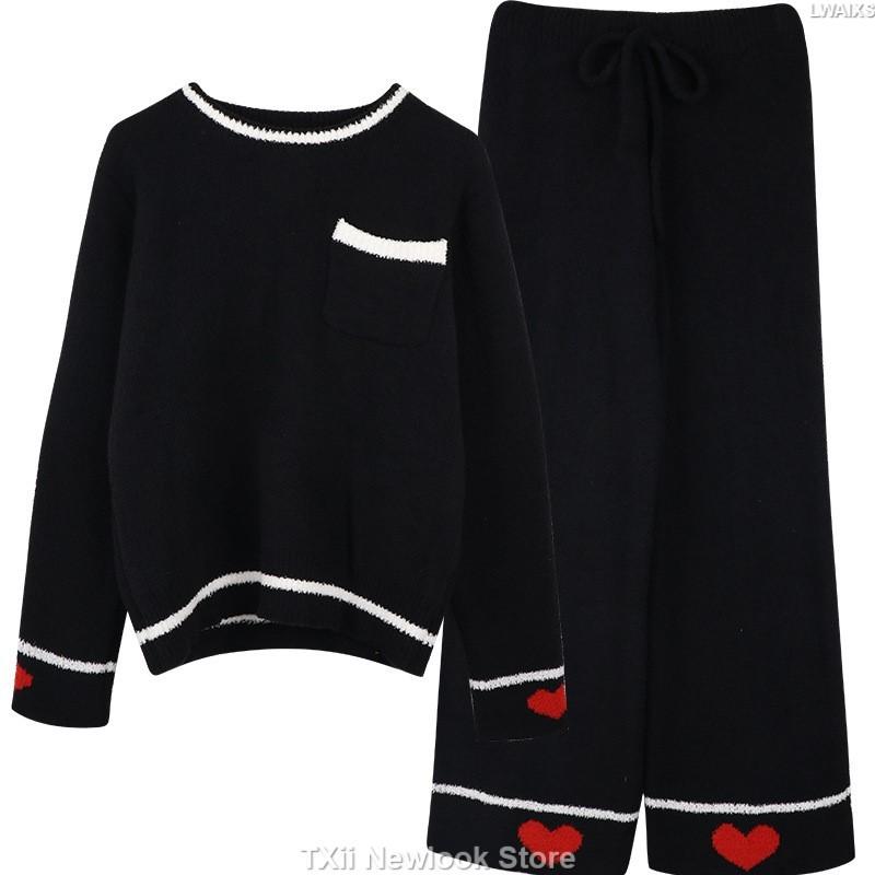 Soft Pajamas for Women In Autumn and Winter Thickened Warm Knitted Ins Cartoon Bear Age-reducing Jacket Home Wear Set