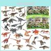 Realistic Jurassic Dinosaur Model Figurines Set Featuring Velociraptor Tyrannosaurus And Triceratops