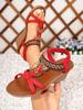 Summer new hot-selling beach European and American wedge sandals foreign trade hot-selling Roman style TEMU2025 new product