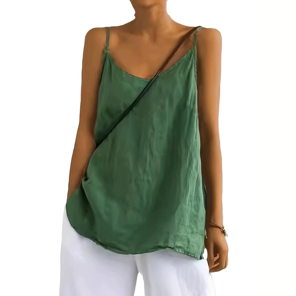Strapless Top for Casual Vacation, Lightweight Shoulder Strap, Loose Fit, Solid Color, Versatile for All Occasions, Women's Dress.
