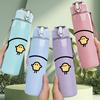 1PC Ghost Chick Face Group 750ml Color Plastic Sports Water Bottle Leakproof Flip Straw Lid Suitable for Sports Office Home Use