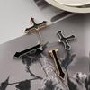 Gothic Emamel Cross Earrings Vintage Cool Punk Christian Ear Jacket Goth Dagger Earrings Jewelry Gift For Women Men