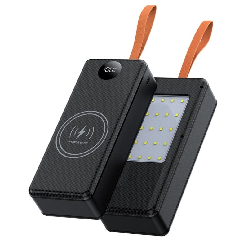 LED Camping Light Integrated Battery Box for 16 Slots 21700 Batteries DIY Charging Case with Multi Function