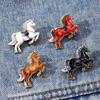 1/4Pcs Cute Cartoon Pony Metal Brooches Zodiac Horse Badge Pins Clothing Backpack Accessories For Women Men  Year Gift