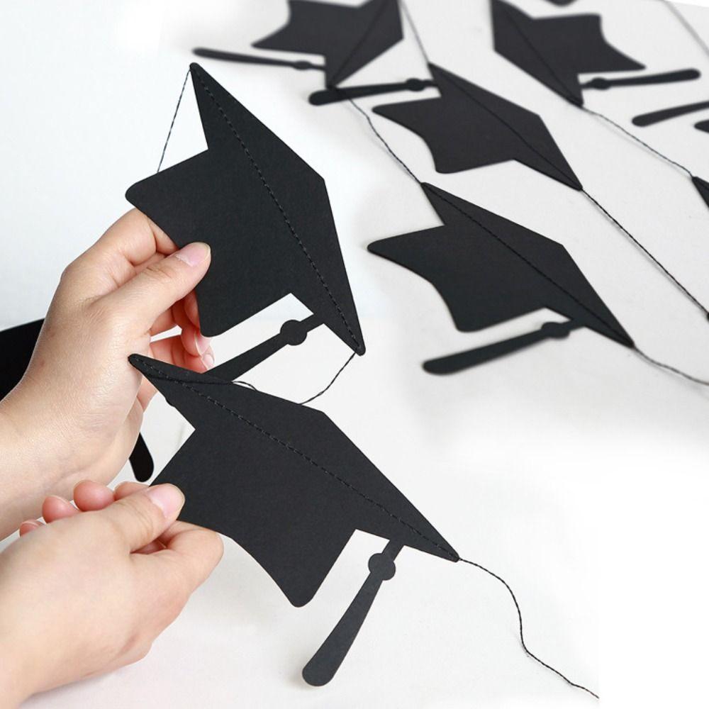 4m Graduation Bachelor Hat Paper Glitter Graduation Party Hanging Decorations  School Celebrations