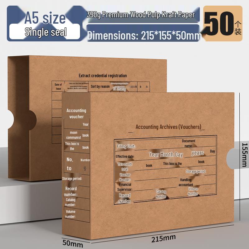 Accounting Voucher Storage Box for A4/A5 Invoices and Financial Documents