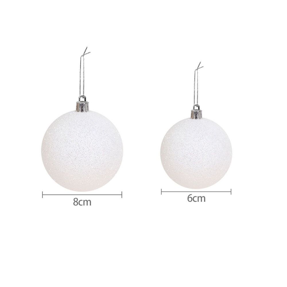 6pcs Xmas Hanging Decoartion Christmas Balls 6-8cm White Christma Tree Hanging Ball DIY Gifts New Year Glitter Christmas Balls