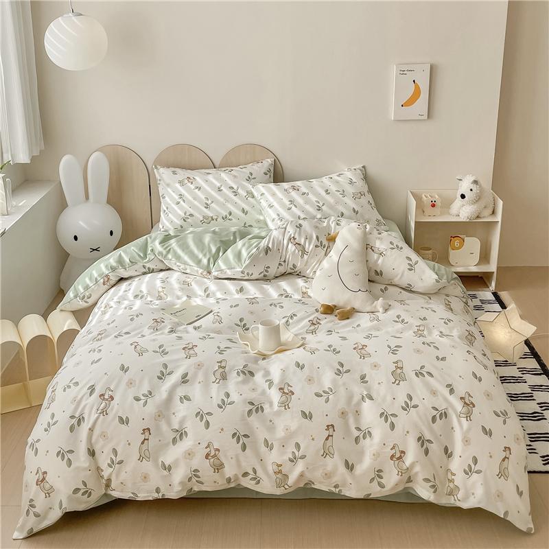 3Pcs Vintage Floral Plaid Pattern Duvet Cover Set 100% Cotton Ultra Soft Comforter Cover with Zipper Flowers Queen Bedding Set