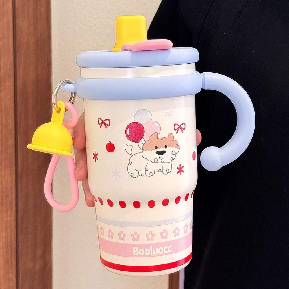 Leak Proof Outdoor Insulated Mug Creative Cartoon Vacuum Flask Cold Beverages Cups Office