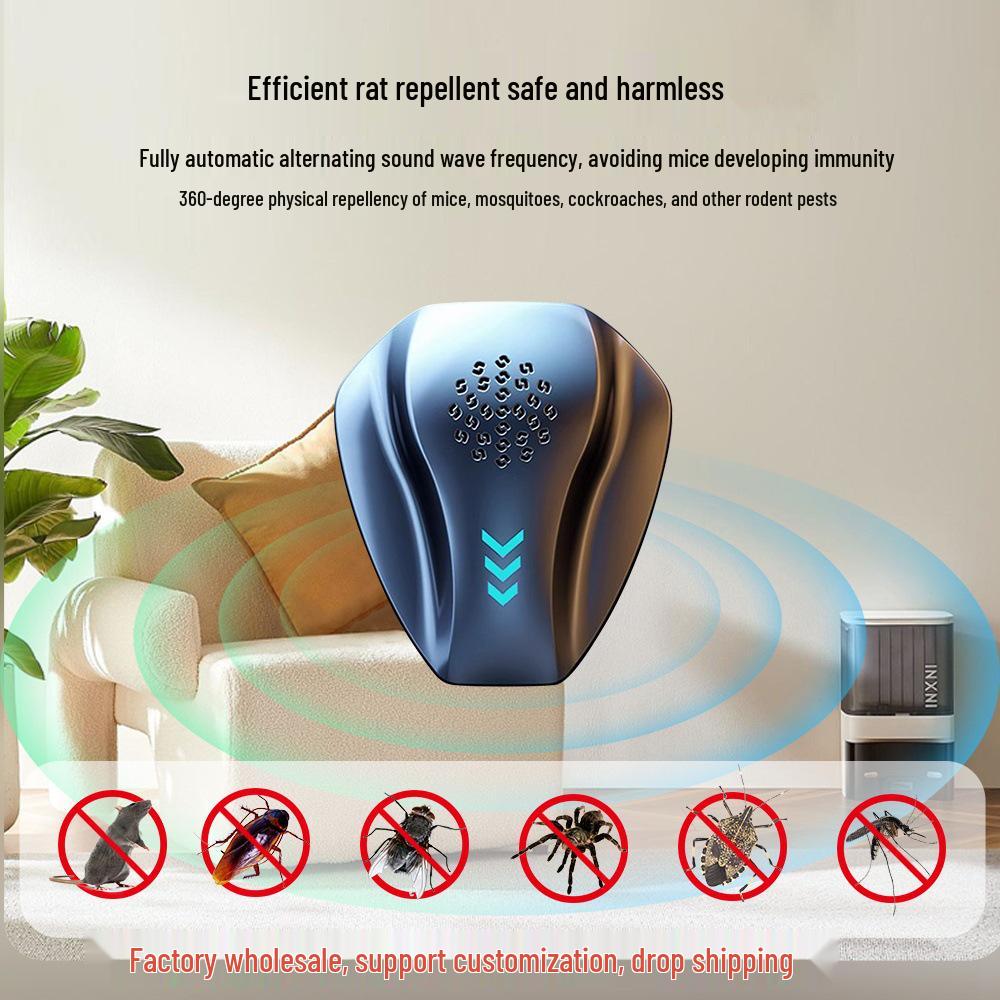 Ultrasonic 360° Dual Wave Mouse Repeller - Smart Electronic Cat Deterrent