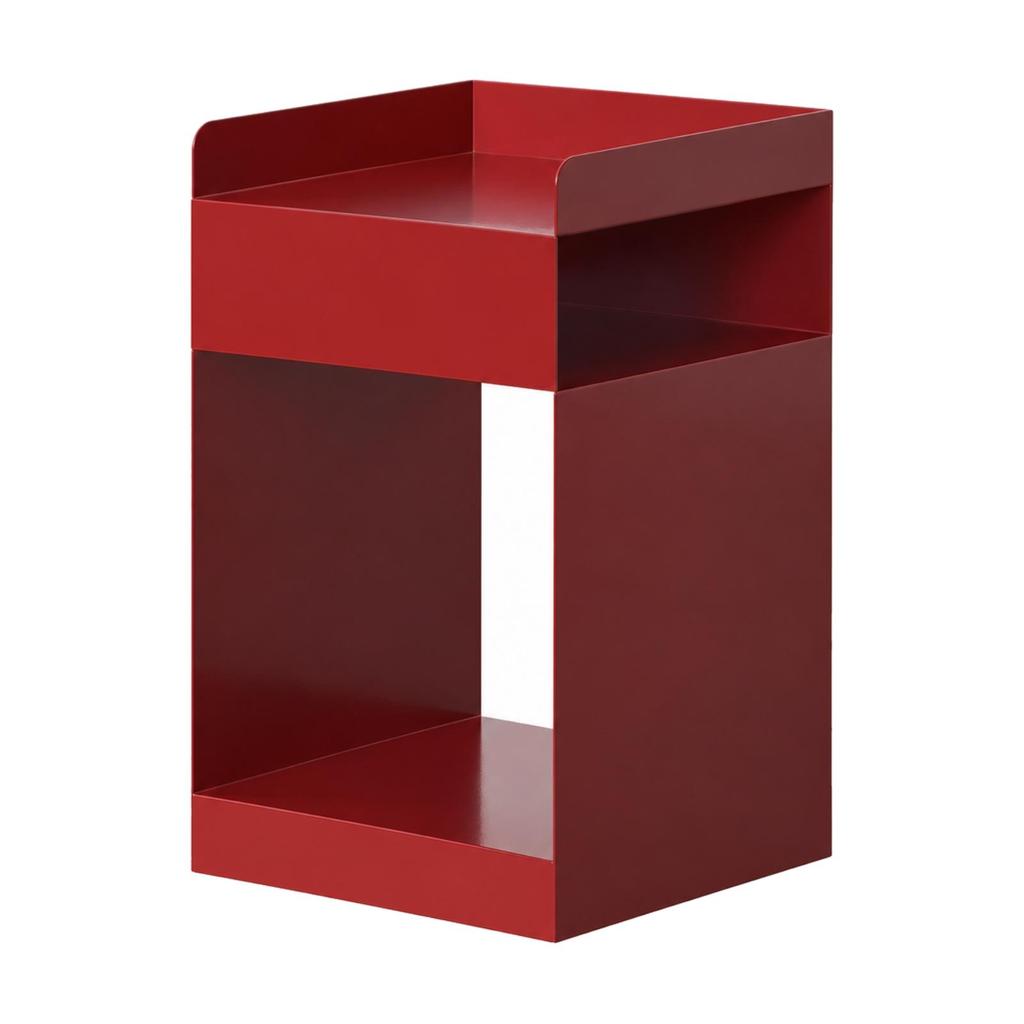Three-Tier Rolling Side Table Portable Metal with Casters