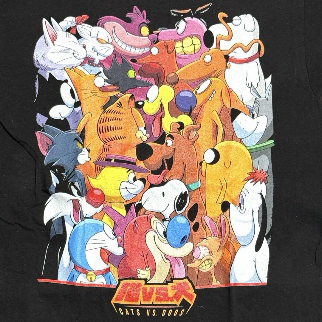 

[USED] 00s Cat vs. Dog Anime T-Shirt Doraemon Snoopy Felix