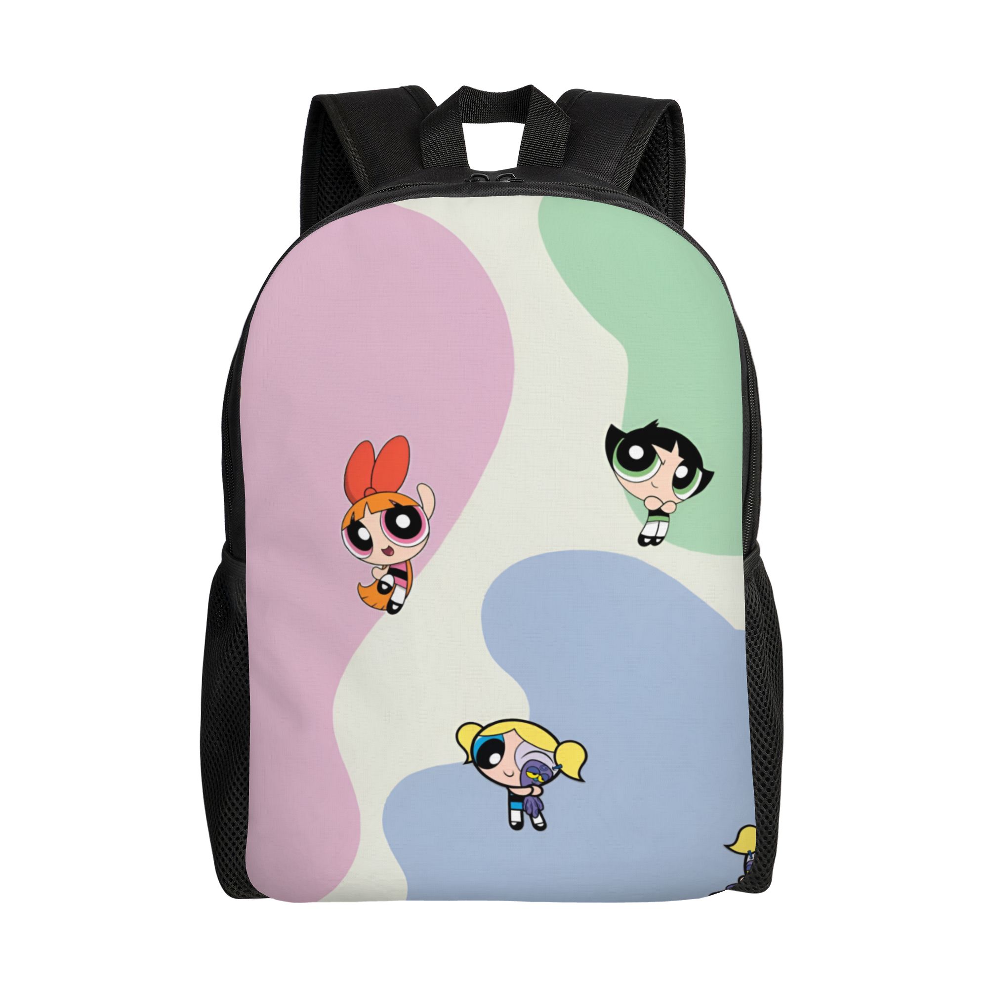 Custom Poweres Anime Puffes Rugzak Dames Heren Basis Boekentas voor Universiteit School Boterbloem Bloesem Konijn Tassen One Size