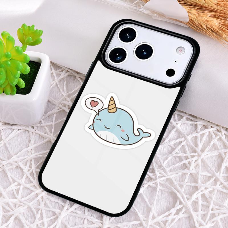 Kawaii Narwal Collage Handyhülle für iPhone 17 Air 16 15 11 12 14 13 Pro Max Stoßfeste Hülle