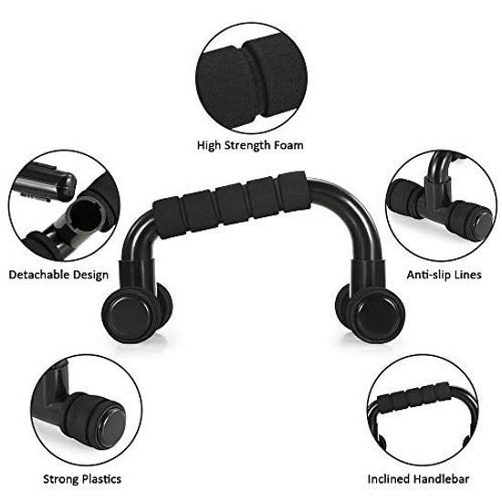 TOMSHOO AB wheel roller kit push-up bars knee mat jump rope hand gripper - home gym workout both men women core strength abdominal exercises.