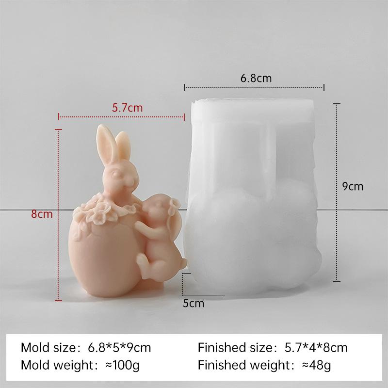 

DIY Easter Bunny Egg Silicone Mold Handmade Aroma Candle Plaster Ornament Molds Easter Decoration Soy Wax Candle Making