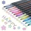 12pcs/8pcs Metal Flash Double Line Contour Pen | Color Flash Marking, Graffiti, DIY Art Craft, Gift Card Coloring, Holiday Gifts