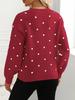 European & American Women's Polka Dot Round Neck Long Sleeve Sweater