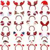 12 Stück zufällige Weihnachts-Haarbänder Partygeschenke Xmas Party Haarbänder Geschenke Weihnachtsmütze Haarnadel Für Feiertags-Klassenzimmerbedarf