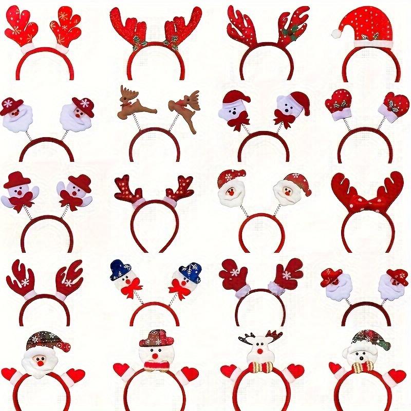 Festive Christmas Headbands - Santa, Snowman, Reindeer Antlers. Durable Plastic, Perfect for Holiday Parties & Halloween!
