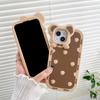 Cartoon Cute Bear Ear 3D Case For Iphone 13 12 11 Pro Max Girl Kids Shockproof Soft Silicone Cat's Paw Phone Cover