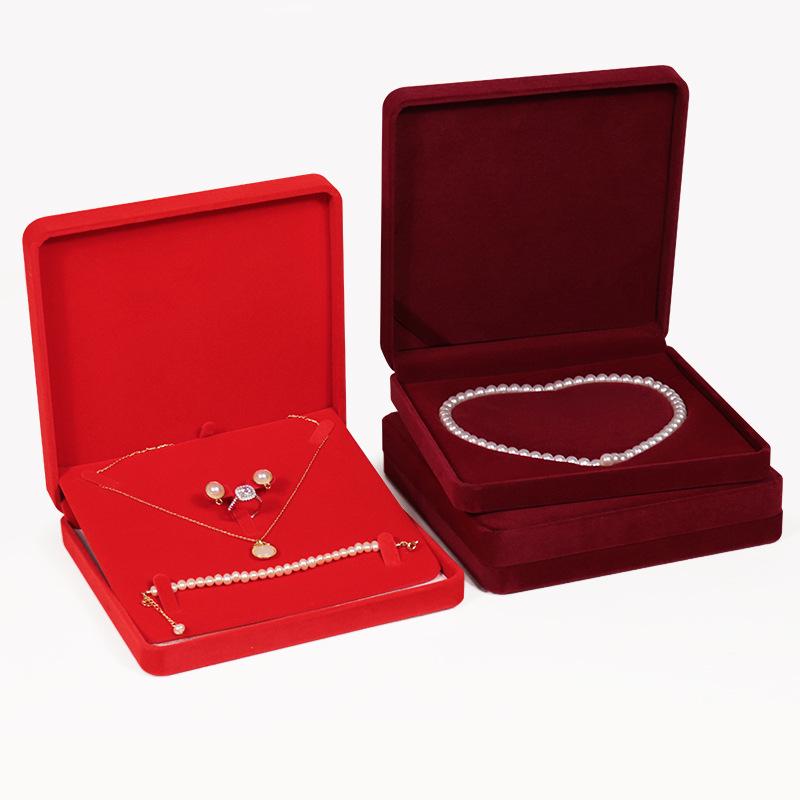 Cutie de depozitare pentru bijuterii din catifea - Organizator pentru colier, inel și pandantiv