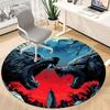 1PC Werewolf Moonlit Office Round Area Rug,  Mat Suitable ForOffice, Under Office Chairs Bedroom Living Room Home Decor, Room Deco