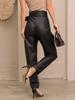 ISSA Plus Black Leather Trousers with Belt