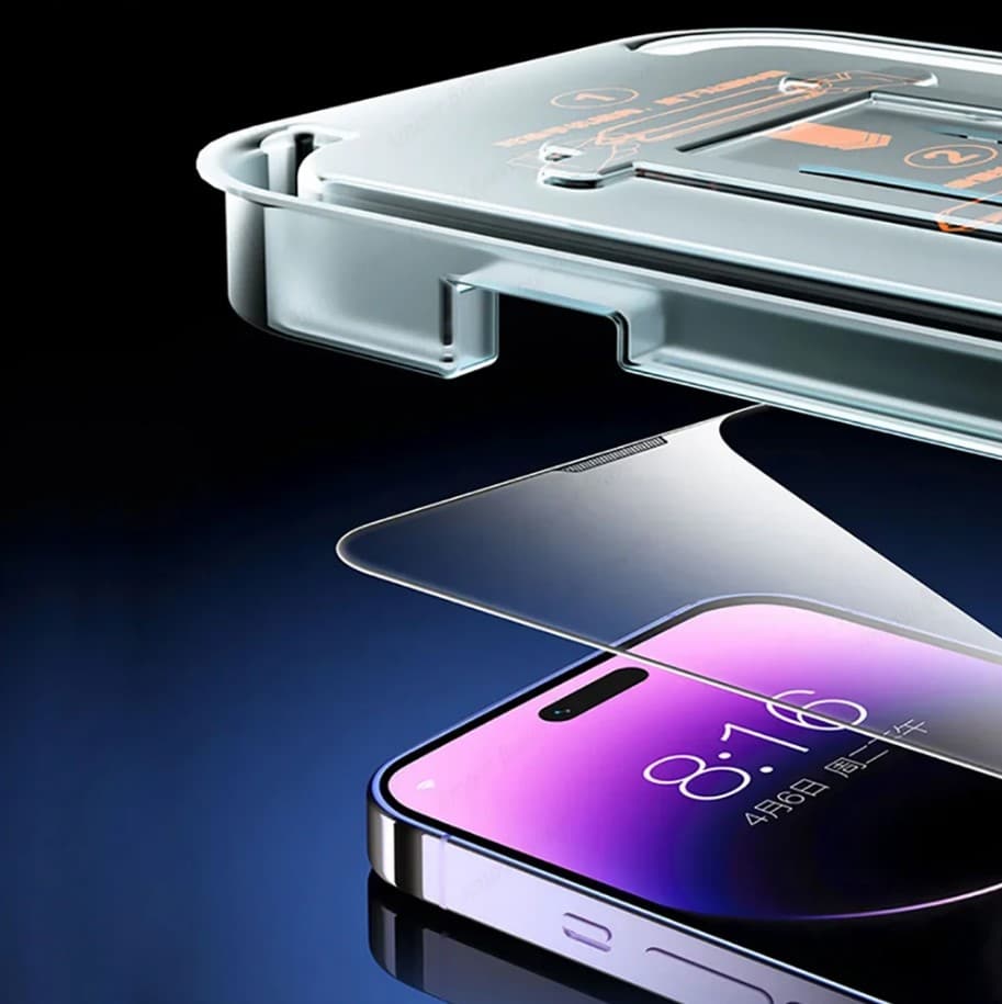 Tempered Glass Screen Protector for iPhone 15 Pro with Positioning Frame