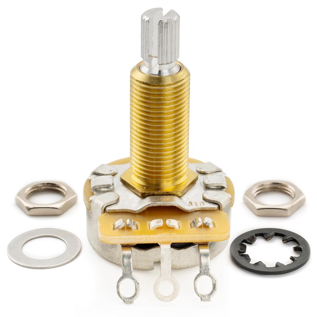 CTS 450 A500K Long Split Shaft Potentiometer for Electric Guitar and Bass Pot, 3/4" 10% A-Curve