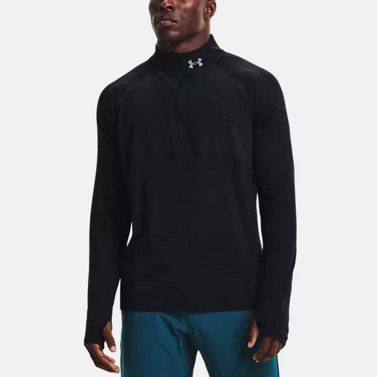Under Armour Qualifier 2.0 Half-Zip Solid Running Sweatshirt Men Tops Black 1365662-001