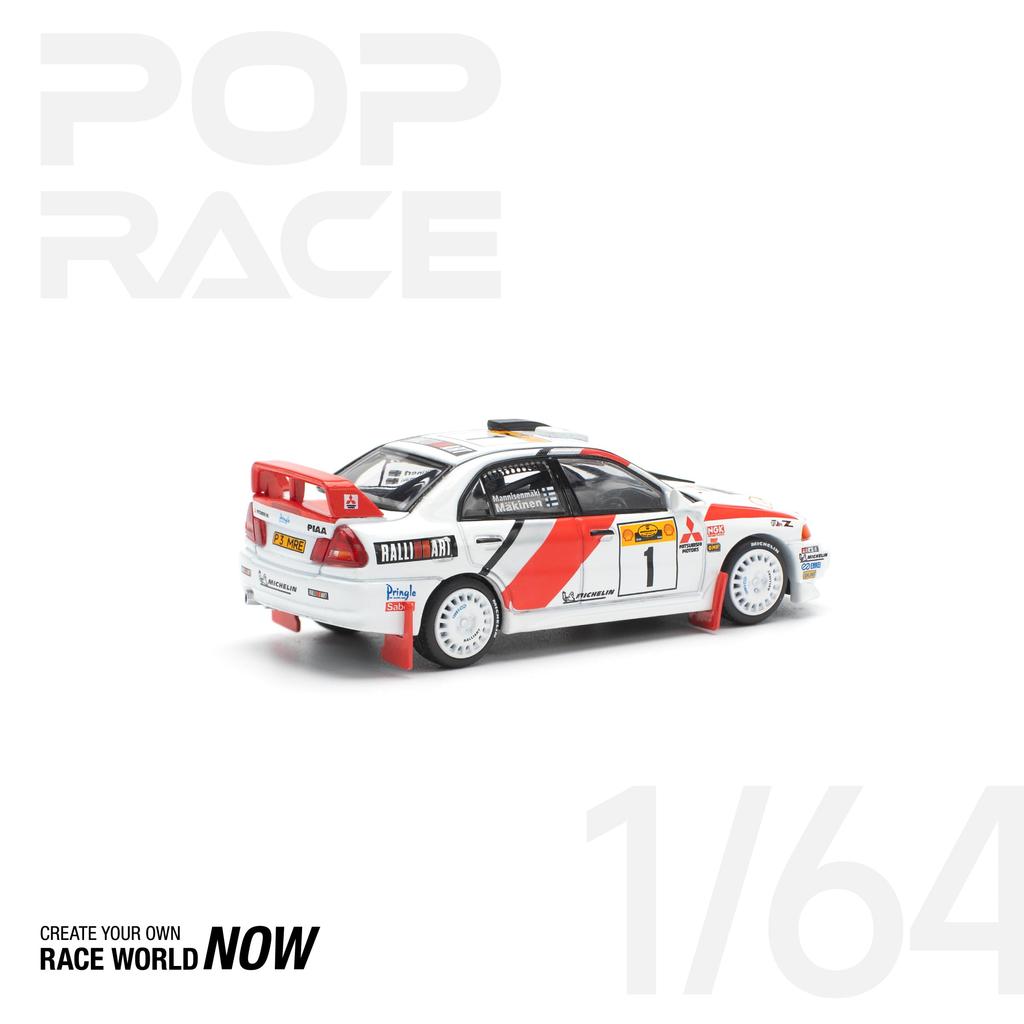 POP RACE Scale Mitsubishi Lancer Evolution IV Safari Rally Kenya 1998 PR640231 1/64 (Finished Model)